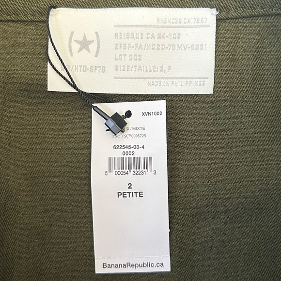 Banana Republic Heritage Paperbag Utility Skirt Mini Olive Green 2 Petite NEW - Picture 6 of 11